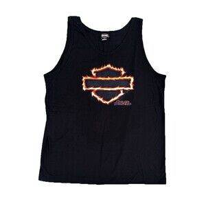 Y2K Harley Davidson Chicago Flames Tank Top